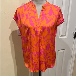 RACHEL Rachel Roy Orange and Pink Blouse